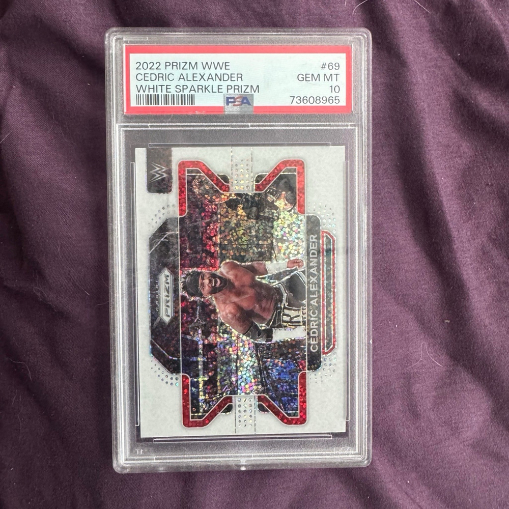 2022 Prizm WWE Cedric Alexander White Sparkle Prizm #69 PSA 10 Gem MT. (READ)